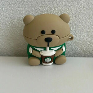 Kawaii Bear Starbucks AirPods Case 1st / 2nd Gen Silicone Cover